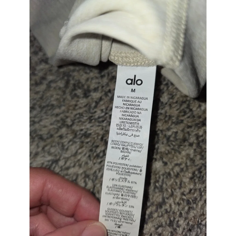 Alo Yoga Alosoft High Waist Leggings Oatmeal Heather Beige Womens Size M